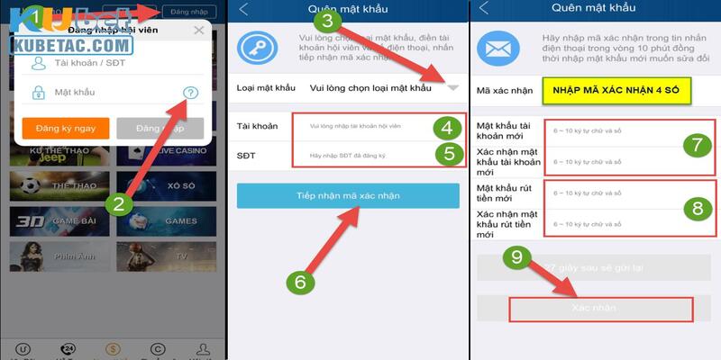 Hướng dẫn đổi mật khẩu đăng nhập Kubet nhanh chóng 